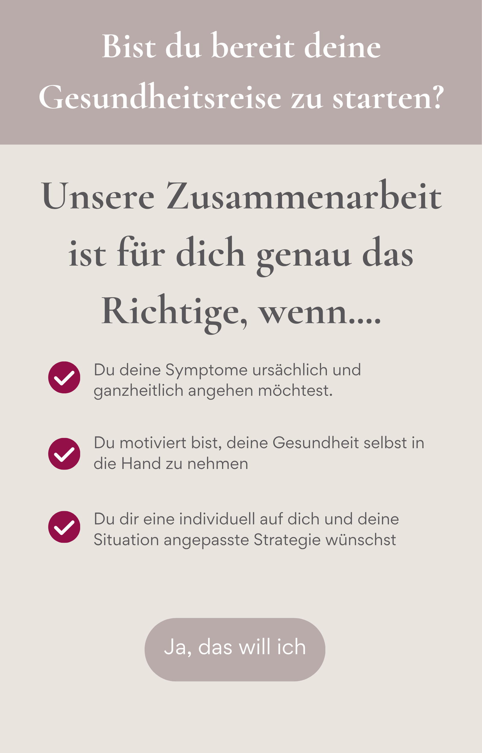 Bist du bereit deine Gesundheitsreise zu starten?